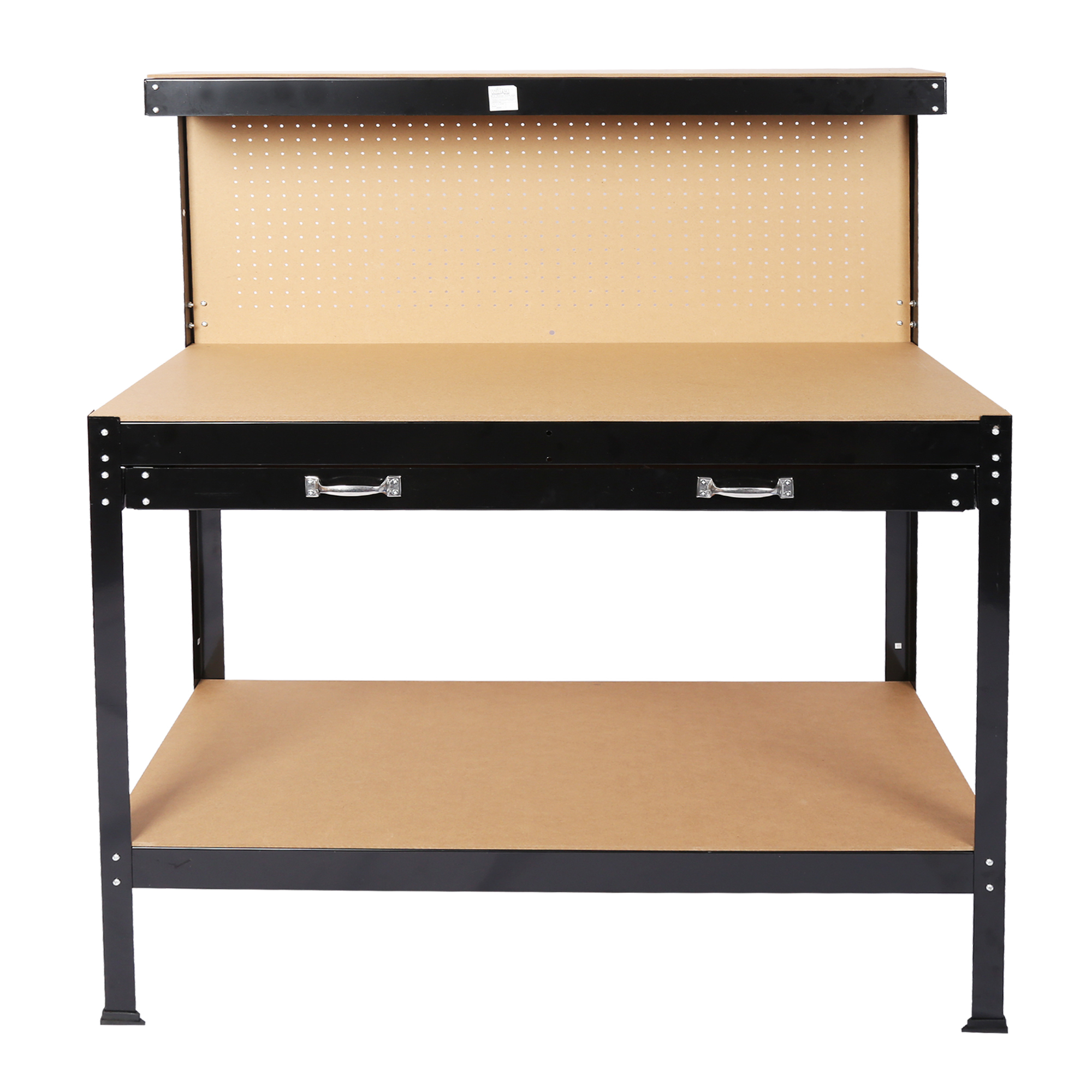 BlackTeck Multifunctional Workbench — 48in. x 24in., Drawer, Peg Board, Bottom Shelf, 300-Lb. Capacity, Model# N2-17479